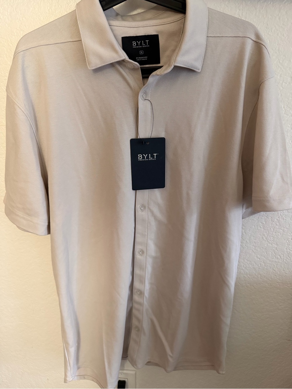 BYLT Basics Men's Light Beige Polo Shirt